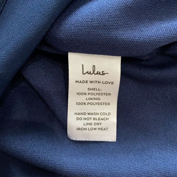 NWOT LULUS SWEET LIKE YOU NAVY CHIFFON RUFFLE FRONT TIE MINI COCKTAIL DRESS - M - Picture 12 of 12